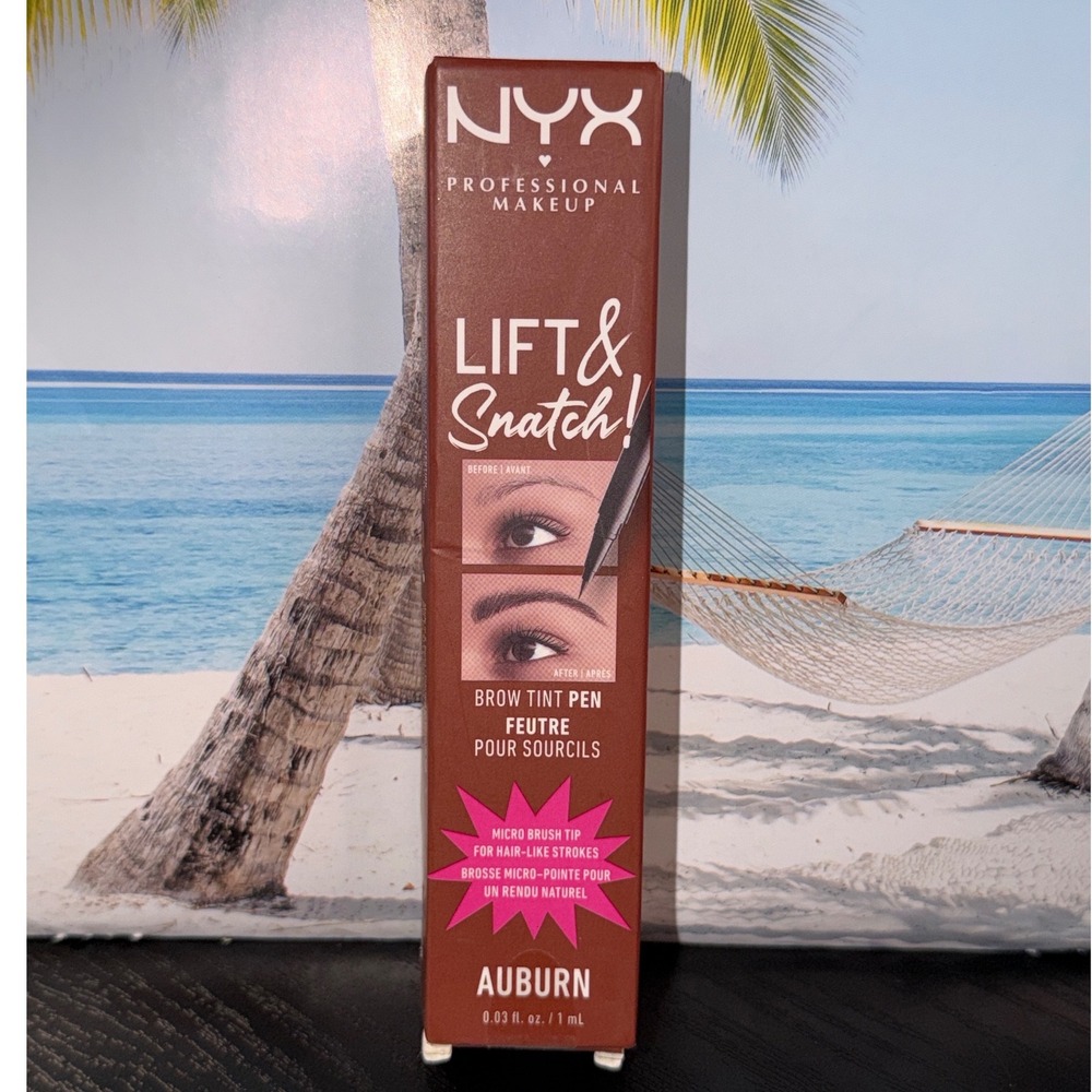 NYX Lift & Snatch Brow Tint Pen Auburn LAS02 Micro Brush Tip Eyebrow Makeup NEW